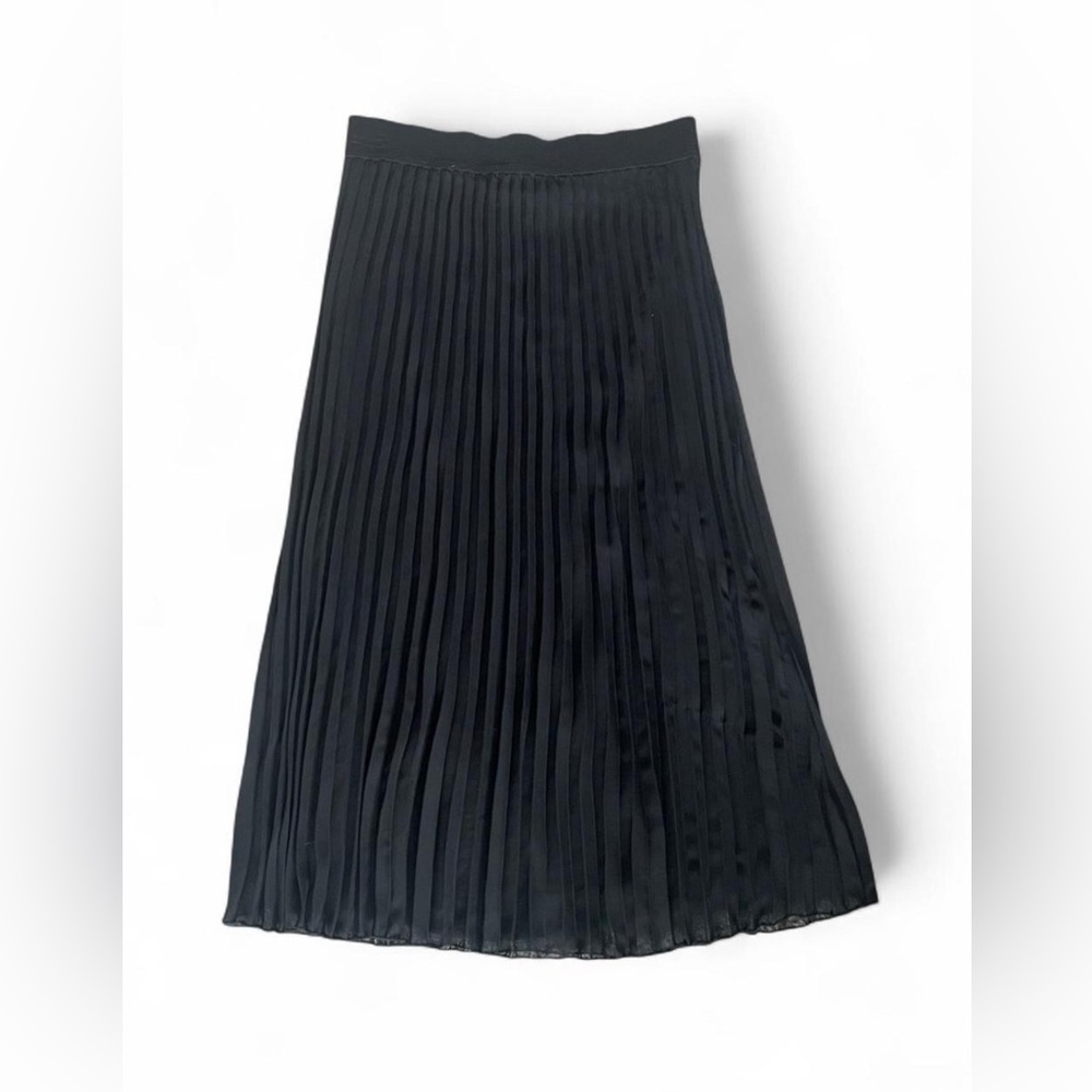 Lavish Black Maxi Pleated Skirt